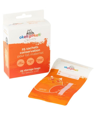 Oketi poketi 25 sachets de conservation de lait orange