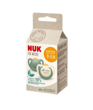 Sucettes NUK For Nature 0-6m - Lot de 2 - Eucalyptus - Silicone - Rouge