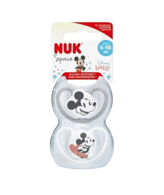 NUK Lot 2 sucettes SPACE Mickey - 6-18 mois