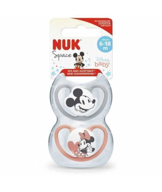 NUK Lot 2 sucettes SPACE Minnie - 6-18 mois