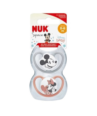 NUK Lot 2 sucettes SPACE Minnie - 0-6 mois