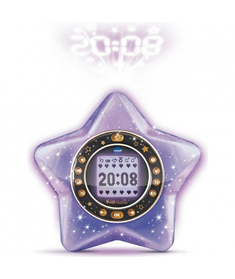 Réveil KidiMagic Starlight Violet - VTECH - 6 a 12 ans - Projection animée - 9 en 1