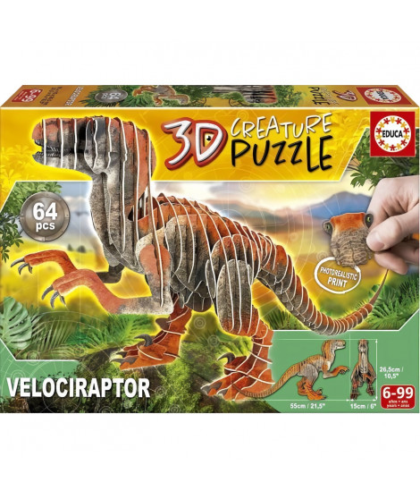 EDUCA - Velociraptor  3D Creature Puzzle