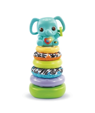 VTECH BABY - Play Green - Nino, Éléphanteau Empilo 3 en 1 (Plastique Bio Sourcé)