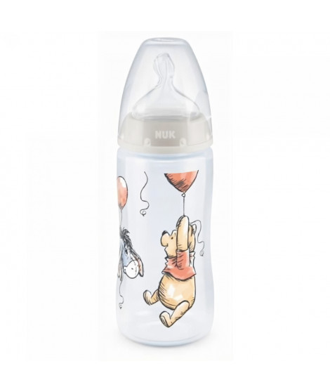 NUK Biberon FC+ Winnie - Temperature Control - En silicone - 300 ml - 6-18 mois