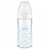NUK Biberon Serenity+ - Col large - En verre - Contrôle de température - 240 ml - 0-6 mois