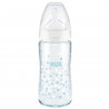 NUK Biberon Serenity+ - Col large - En verre - Contrôle de température - 240 ml - 0-6 mois