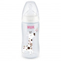 NUK Biberon Serenity+ - Col large - Contrôle de température - 300 ml - 0-6 mois - Girafe