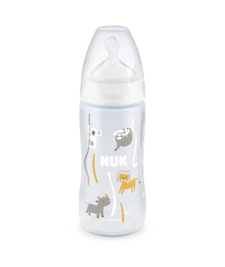 NUK Biberon Serenity+ - Col large - Contrôle de température - 300 ml - 0-6 mois - Koala