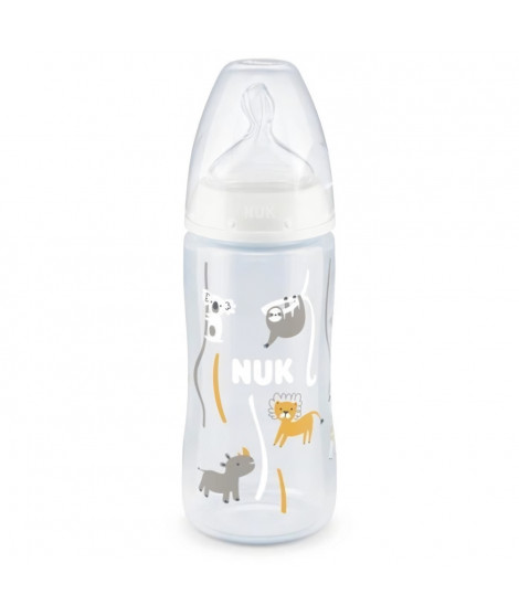 NUK Biberon Serenity+ - Col large - Contrôle de température - 300 ml - 0-6 mois - Koala