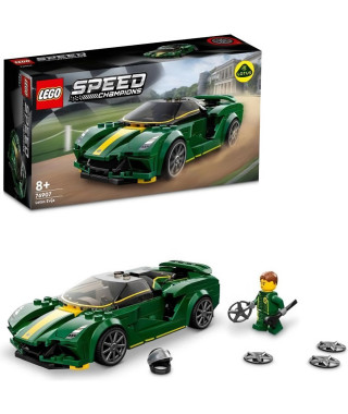 LEGO 76907 Speed Champions Lotus Evija Voiture de Course, Jouet Réduit Avec Minifigure de Pilote de Course, Jouet Pour Enfants