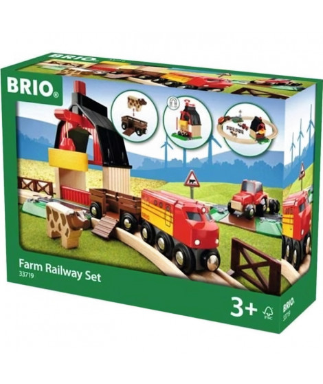 Brio World Circuit de la Ferme  - Coffret complet 20 pieces - Circuit de train en bois - Ravensburger - Mixte des 3 ans - 33719