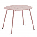 Table de jardin ronde - Rose - Métal - D 90 x 73 cm