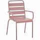 Lot de 4 fauteuils de jardin - Acier - Rose