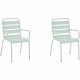 Lot de 2 fauteuils de jardin - Acier - Vert Céladon