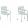 Lot de 2 fauteuils de jardin - Acier - Vert Céladon