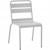 Lot de 4 chaises de jardin - Acier - Gris