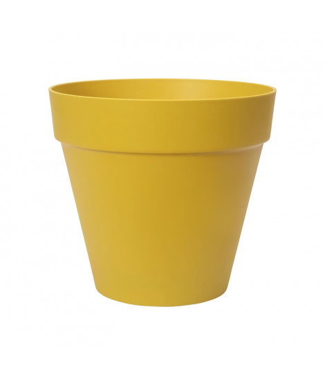 ELHO Pot de fleurs rond Loft Urban 25 - Extérieur - Ø 24,5 x H 22,2 cm - Jaune ocre