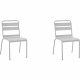 Lot de 2 chaises de jardin - Acier - Gris