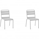 Lot de 2 chaises de jardin - Acier - Gris