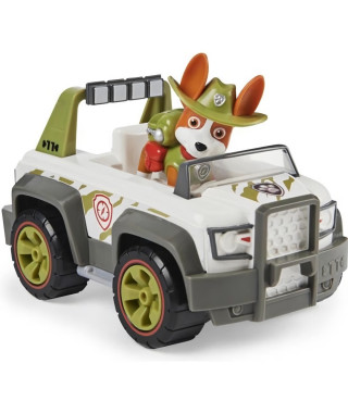 LA PAT' PATROUILLE - VEHICULE + FIGURINE TRACKER - 6061801 - Véhicule 15 cm Avec 1 Figurine a Collectionner Paw Patrol - Joue…