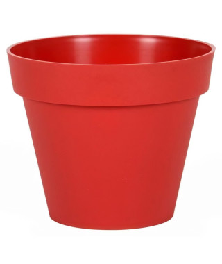 EDA Pot de fleur rond Toscane - Ø 30 x H 26 cm - 10 L - Rouge rubis