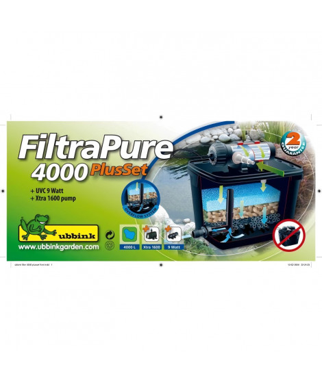 Kit filtration de bassin  4000l - UBBINK - FiltraPure 4000 - Filtre mécanique-biologique-UV-C