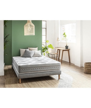 SOMDREAM DREAMAIR Ensemble matelas + Sommier 160x200 - 1026 ressorts ensachés - 7 zones - Tres Ferme - 25 cm - 100% Français