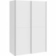 Armoire 2 portes coulissantes - Blanc mat - L 120 x P 61,2 x H 190,5 cm - OZZULA