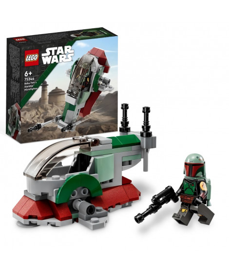 LEGO Star Wars 75344 Le Vaisseau de Boba Fett Microfighter, Véhicule avec Figurines, Le Mandalorien