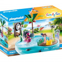 PLAYMOBIL - 70610 - Piscine avec jet d'eau en plastique pour enfants de 4 ans et plus