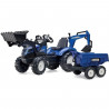 NEW HOLLAND Tractopelle a Pédales + Remorque + Excavatrice