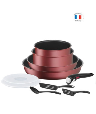 TEFAL INGENIO Batterie de cuisine 10 pieces, Induction, Revetement antiadhésif, Poele, Casserole, Fabriqué en France L3989502