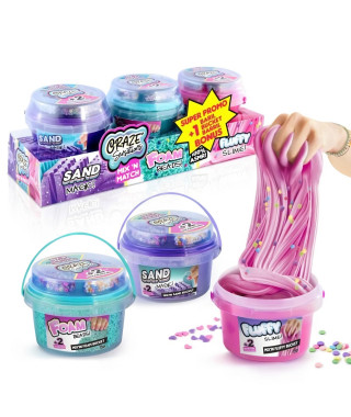 Loisir créatif - CANAL TOYS - CRAZE Sensations 2 barils + 1 bonus - Sable, Slime Fluffy, Foam