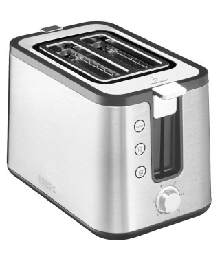 KRUPS Grille-pain Control Line inox, Toaster 2 fentes larges, Remontée extra haute, Fonctions réchauffage, décongélation KH44…