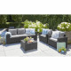 Salon de jardin - Résine imitation rotin tressé - Allibert by KETER - 5 personnes - CALIFORNIA - Gris