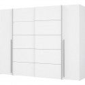 Armoire - Blanc mat -  2 portes battantes + 2 portes coulissantes - L 270,3 x P 61,2 x H 210 cm - NARAGO