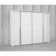 Armoire - Blanc mat -  2 portes battantes + 2 portes coulissantes - L 270,3 x P 61,2 x H 210 cm - NARAGO