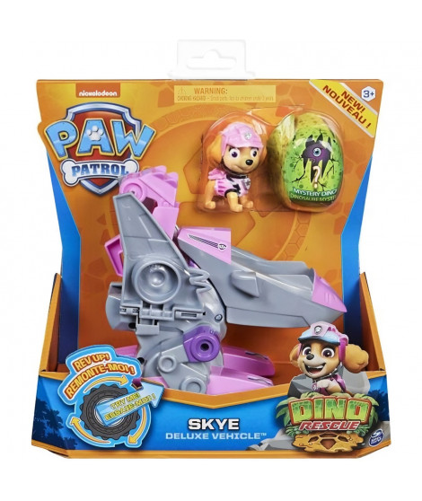 PAT PATROUILLE - VEHICULE + FIGURINE DELUXE STELLA DINO RESCUE Paw Patrol - 6059520 -  Voiture a remonter Jeu Jouet Enfant 3 ans