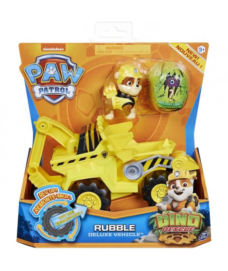 PAT PATROUILLE - VEHICULE + FIGURINE DELUXE RUBEN DINO RESCUE Paw Patrol - 6059519 - Voiture a remonter Jeu Jouet Enfant 3 ans