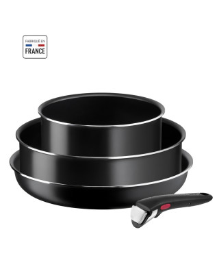 TEFAL Ingenio EASY COOK&CLEAN Set 4 pieces - Revetement anti adhésif -Tous feux sauf induction - Fabriqué en France  L1539302