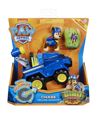 PAT PATROUILLE - VEHICULE + FIGURINE DELUXE CHASE DINO RESCUE Paw Patrol - 6059512 - Voiture a remonter Jeu Jouet Enfant 3 ans