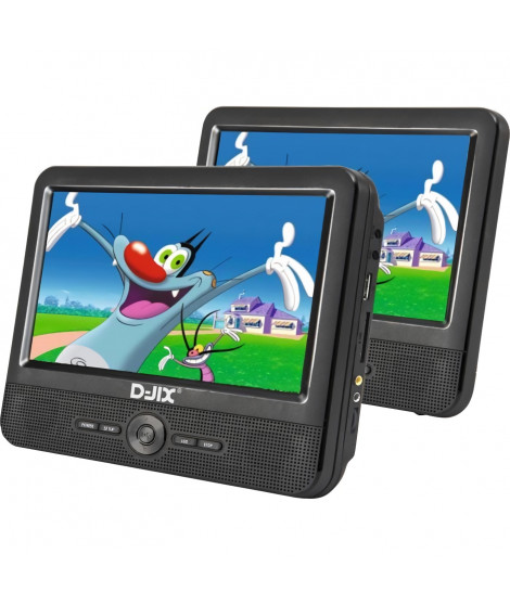 Lecteur DVD portable DJIX PVS906-50SM 9 - Double écran - Autonomie 2h - Noir