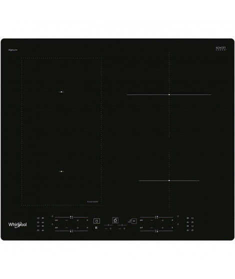 WHIRLPOOL WLB9560NE/IXL - Table de cuisson induction - 4 zones - 7200W total - L 59 cm  x  P  51 cm - Noir