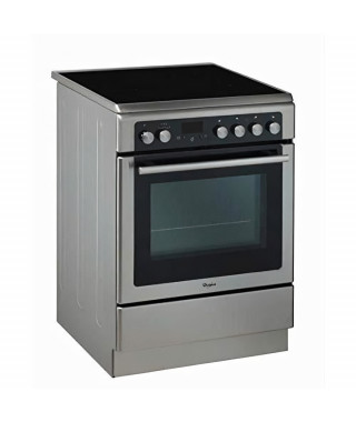 Cuisiniere Vitrocéramique WHIRLPOOL- AXMT6534/IX - 4 foyers - 6400W -Four Chaleur Pulsée Pyrolyse - 57L - A - 60x60cm -Inox