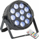 Projecteur PAR - IBIZA - THINPAR-12X6-RGBW - Avec 12 LEDs RVBB de 6W chacune - Noir