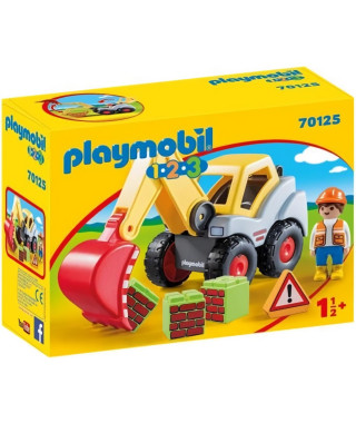 Pelleteuse PLAYMOBIL 1.2.3 - Modele: Pelleteuse - Couleur: Jaune - Pour Enfant de 18 mois et plus