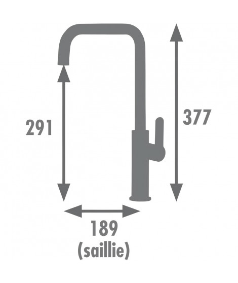 ROUSSEAU Robinet mitigeur de cuisine Kanban - Sans douchette - Noir et or rose