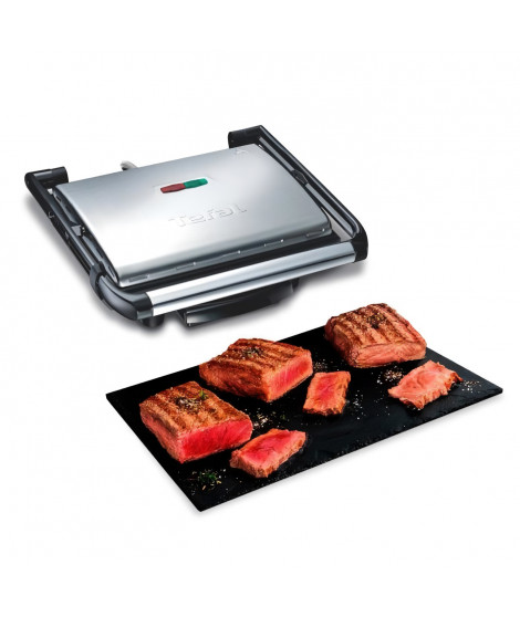 TEFAL Grill électrique multifonction, 2000 W, Presse a paninis, Rangement Vertical, Plaques antiadhésives, Compact GC241D12