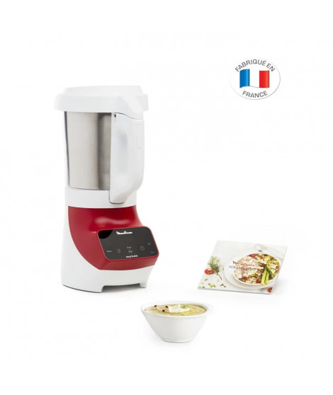 MOULINEX LM924500 Soup&Plus Blender Chauffant, Capacité utile 2 L, 5 vitesses, Ecran tactile, Livre recettes, Fabriqué en France